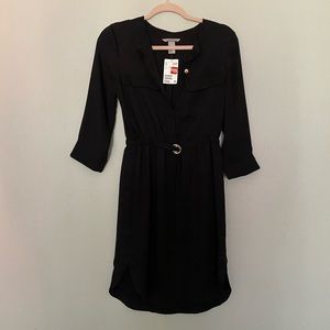 Black cutting down toe waist dress H&M